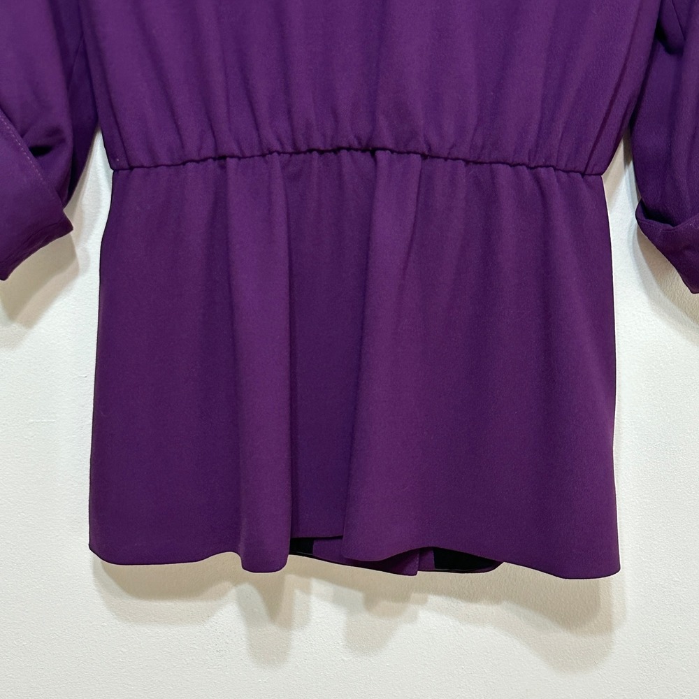 Alice + Olivia Cinched Waist Blazer Jacket Womens Small Purple Chic French Girl - Picture 14 of 14